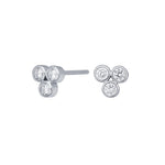 Rhod. Silver earring with cz.