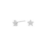 Rhd. silver earring w/ cz