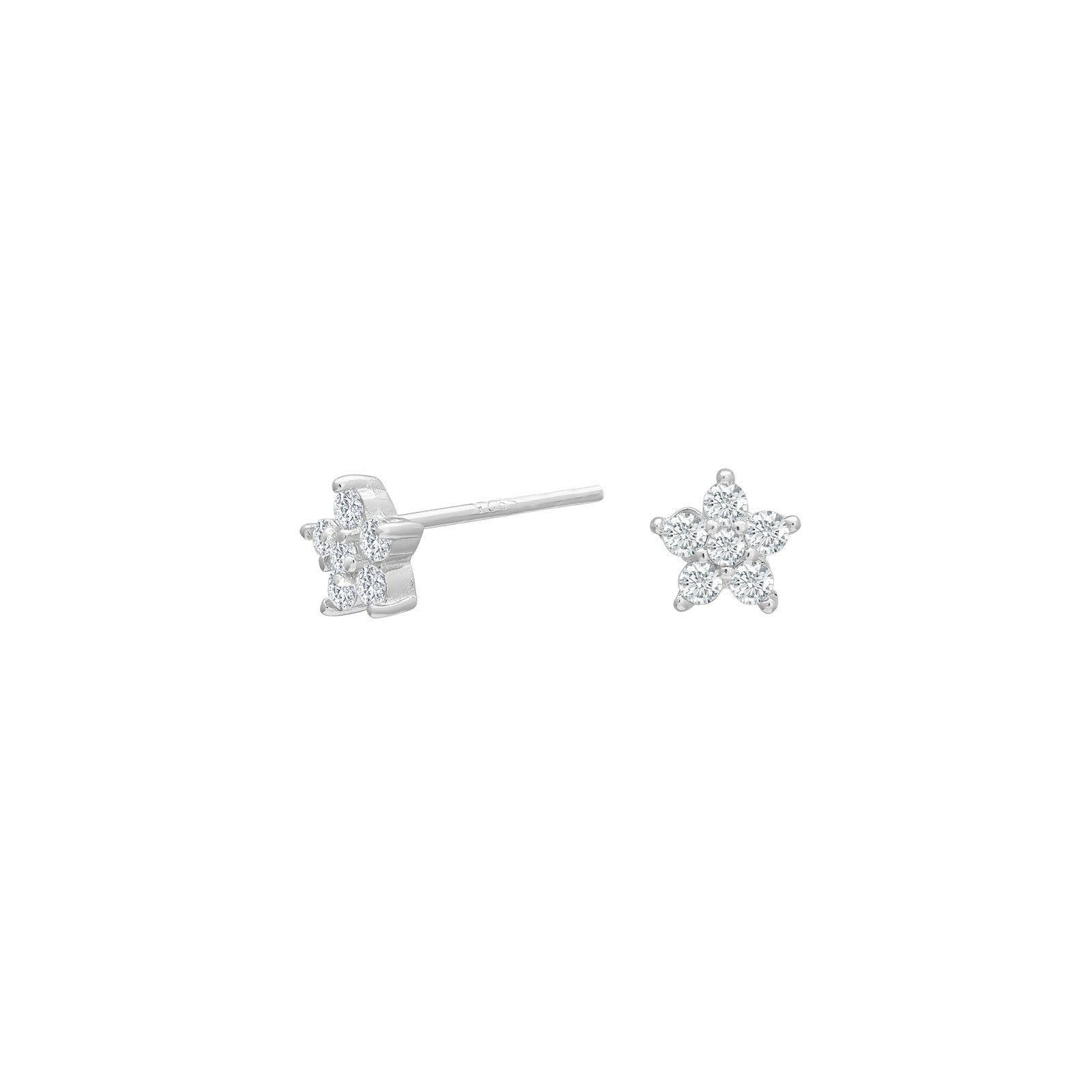 Rhd. silver earring w/ cz