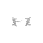 Rhd. silver earring w/ cz