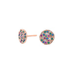 Rosegold-plated silver earrings FLORANOR 9mm