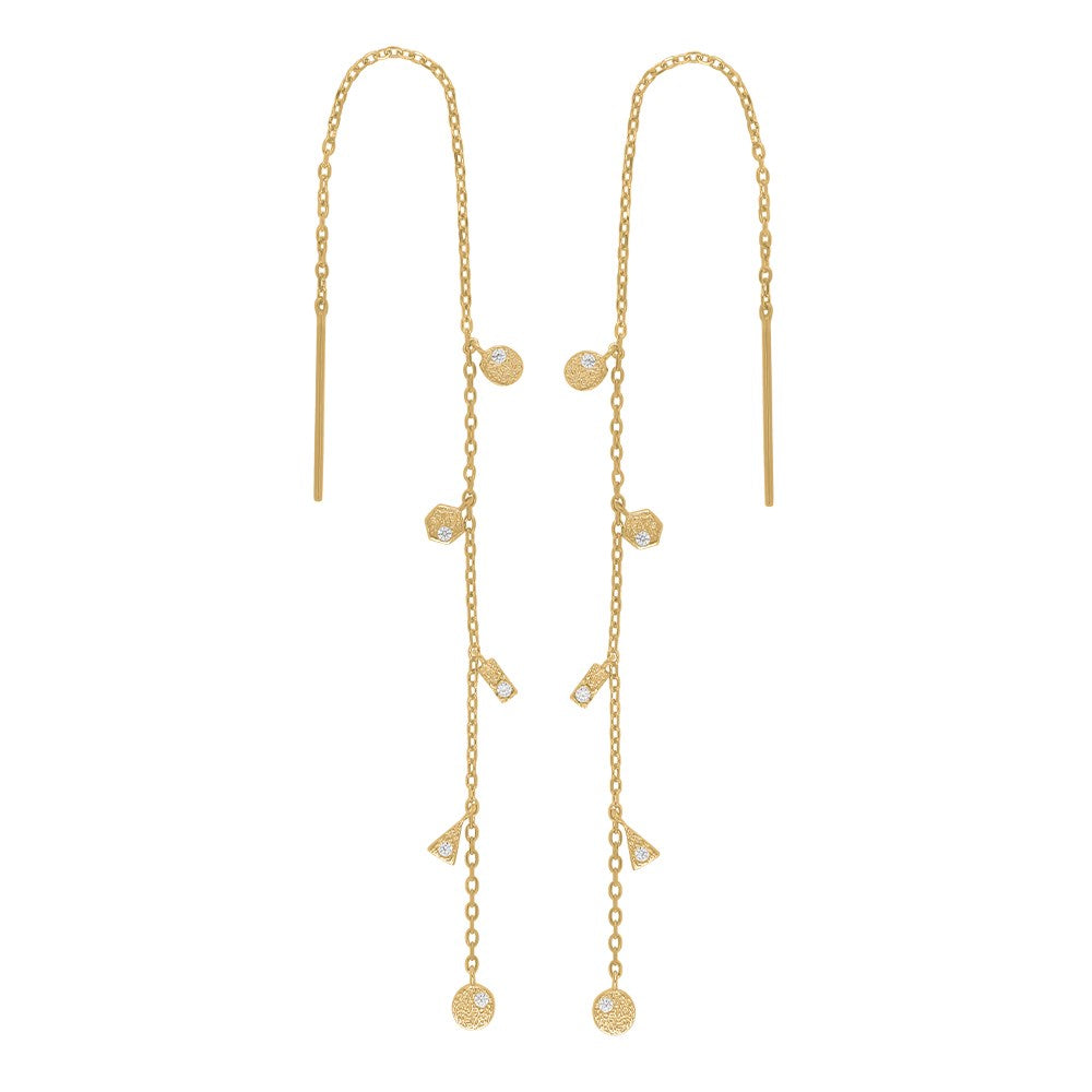 Gold-plated silver earring GWENNOR 13cm