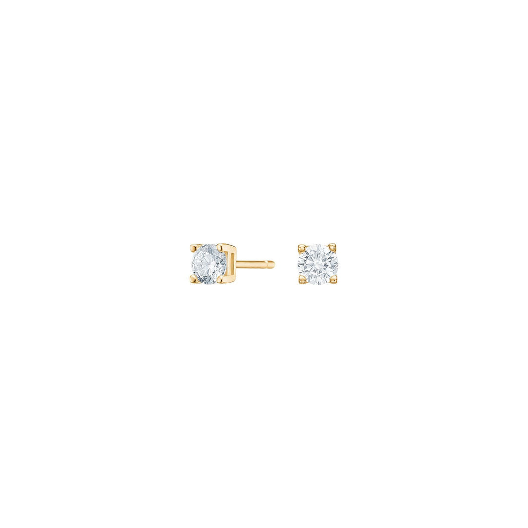 Silver ear studs 4mm grab HEGENOR - Gold plated