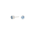 Rhd. Silber Ohrstecker Hellblau 4mm HILDANOR