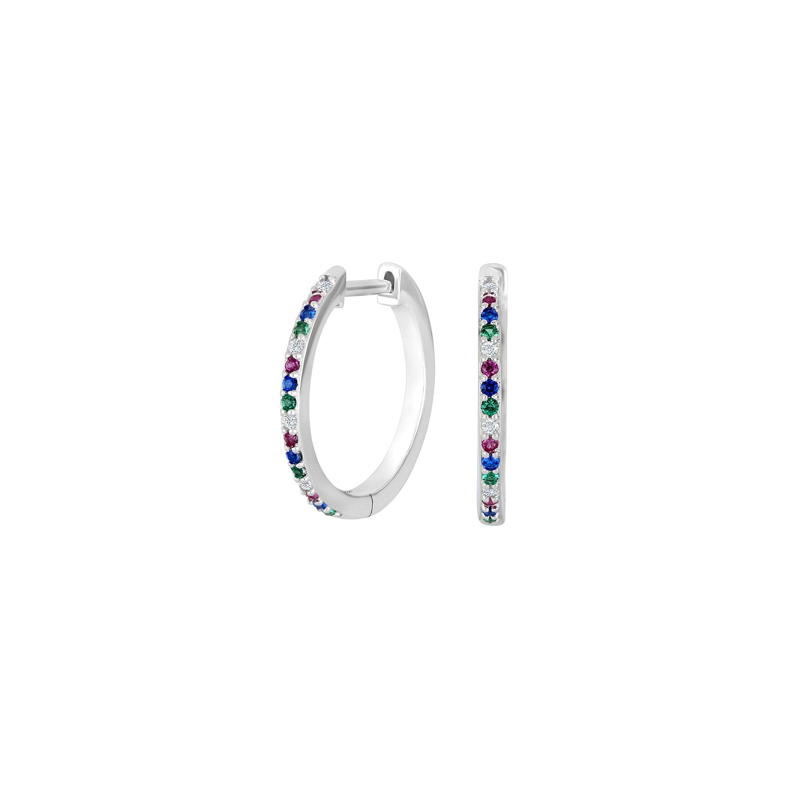 Stange Silber Creolen Mix cz JULIENOR 18mm