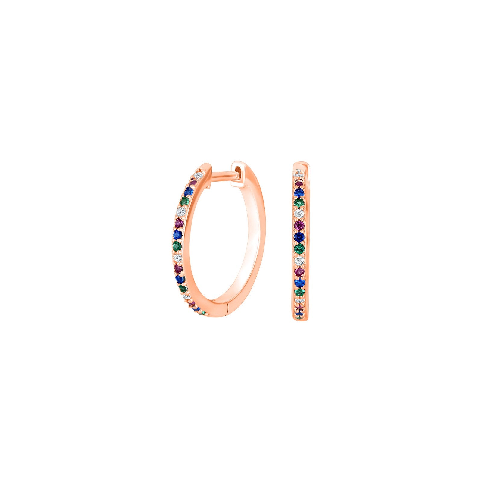 Rosegoldpl. silver hoops cz JULIENOR 18mm