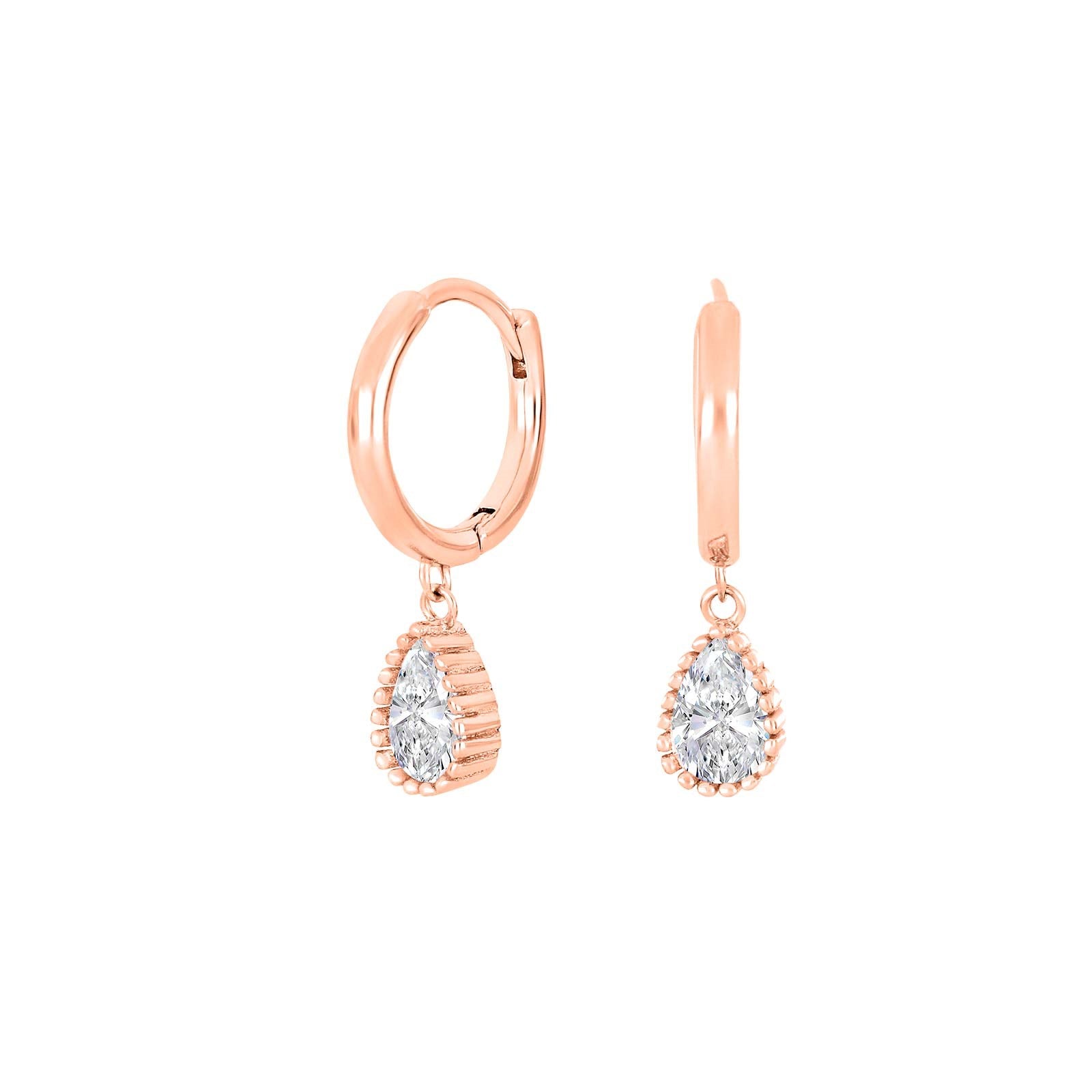 Rosegold-plated silver hoops JOKINOR