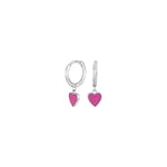 Rhd. silver hoops with enamel
