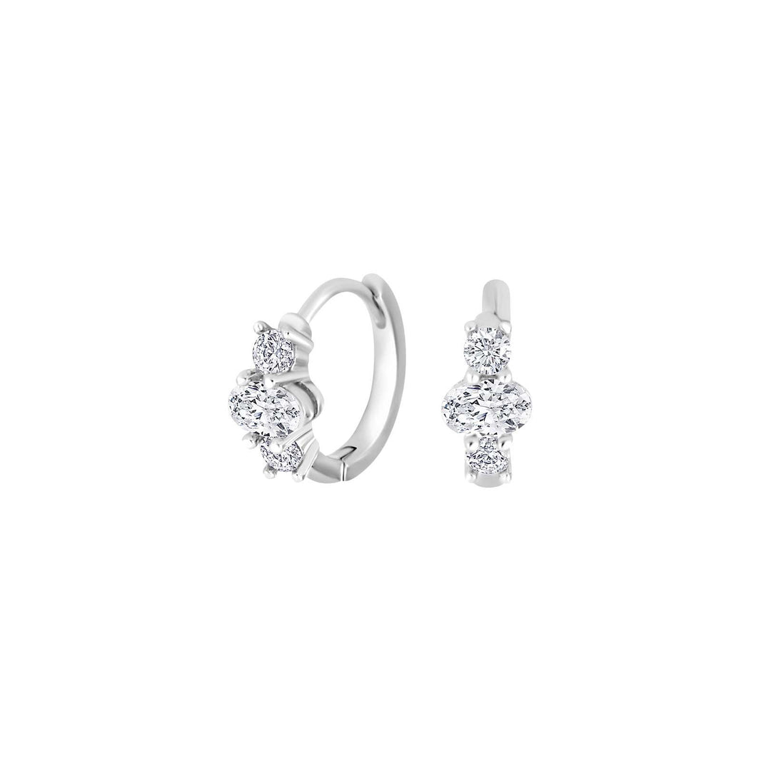 Silver creoles KIRANOR - Rhodium plated