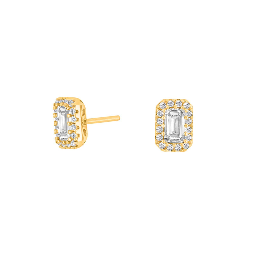Silver ear studs KARLANOR - Gold plated