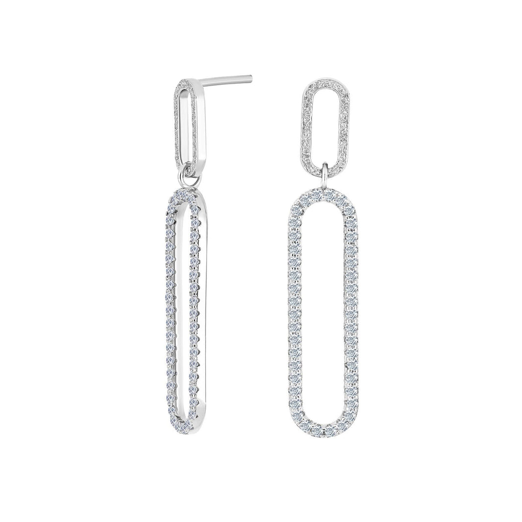 Silver earrings LENENOR - Rhodium plated