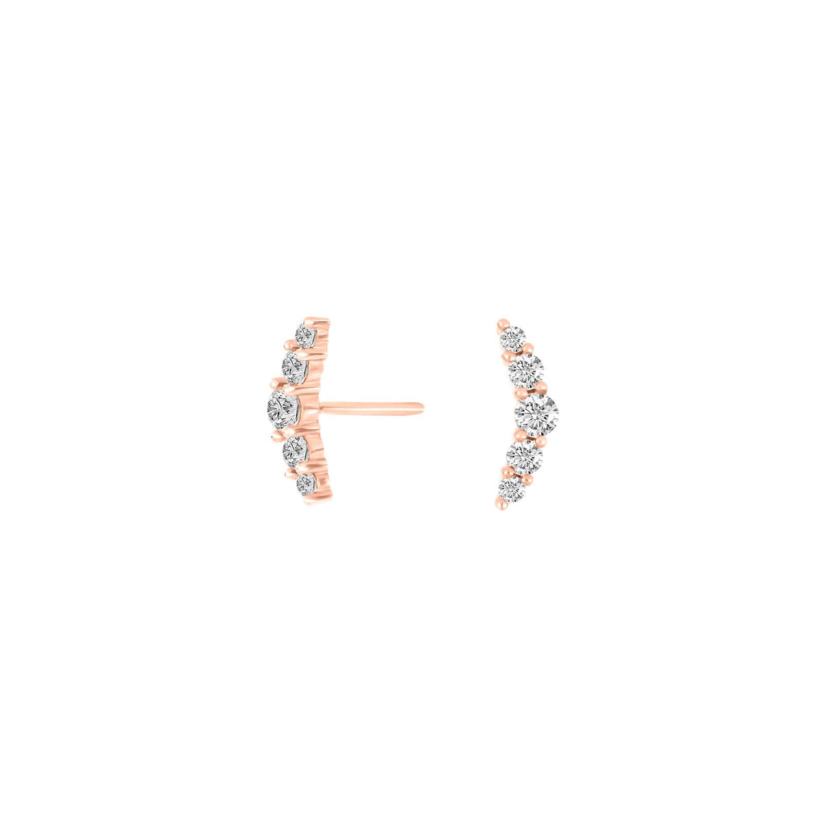 Silver earrings LINDANOR - Rose gold plated