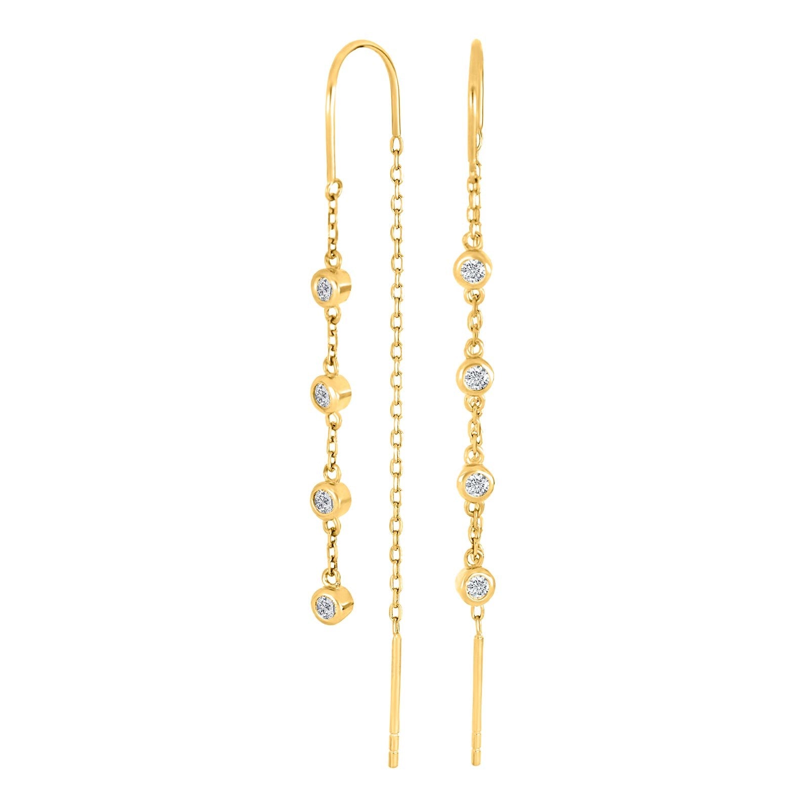 Silver ear hangers 4cz LINENOR
