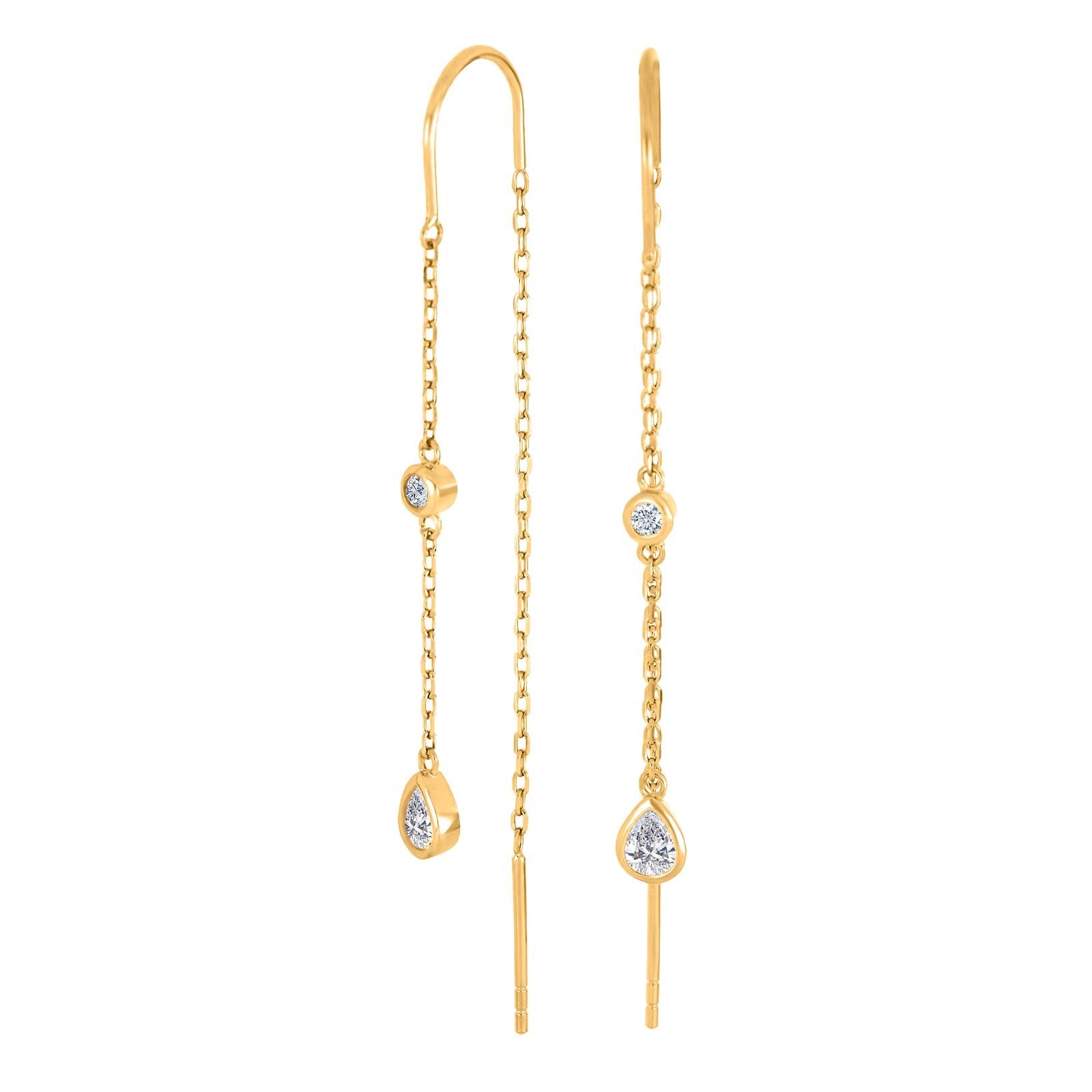 Silver ear hangers 2cz LINENOR