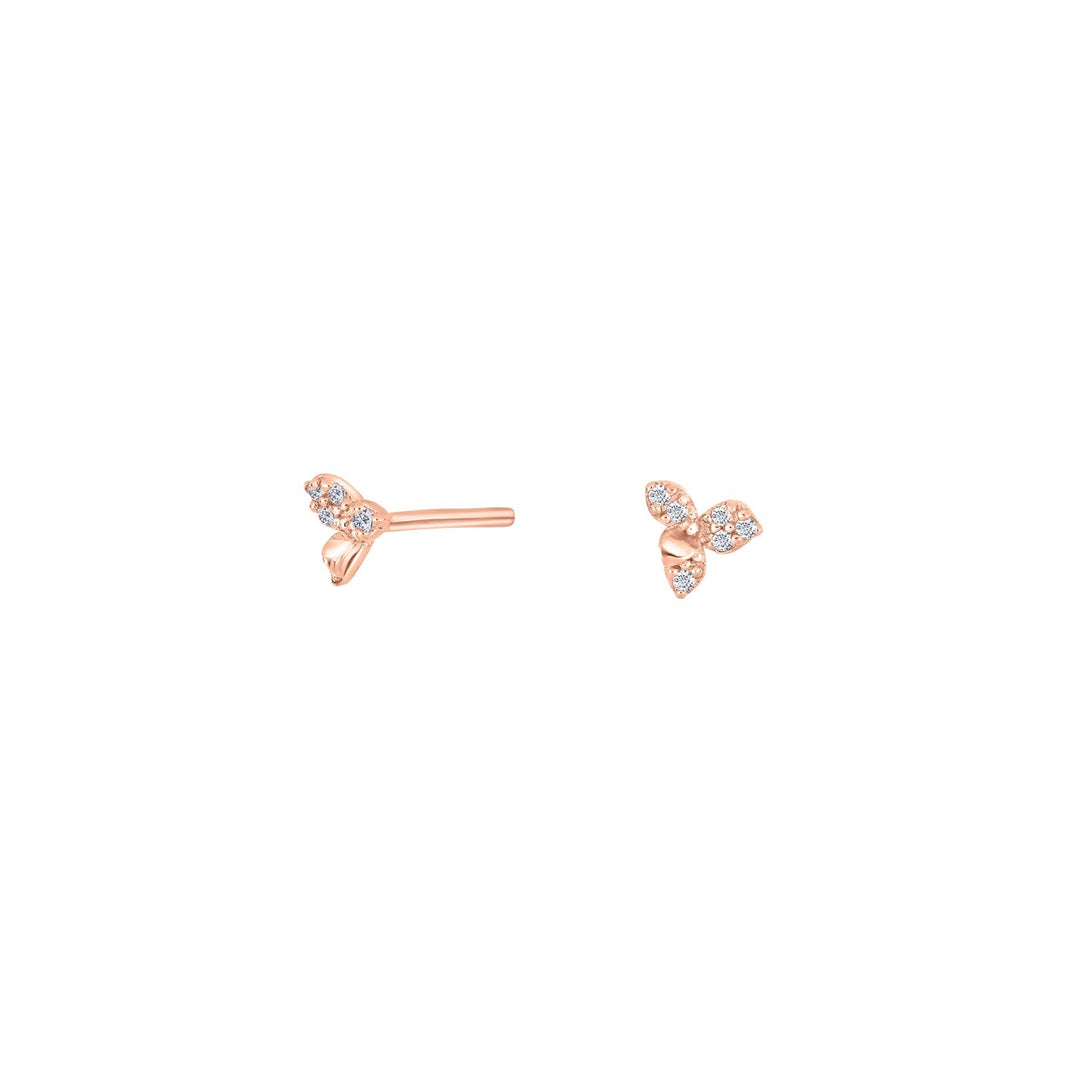Rosegold-plated silver ear studs LOUISENOR