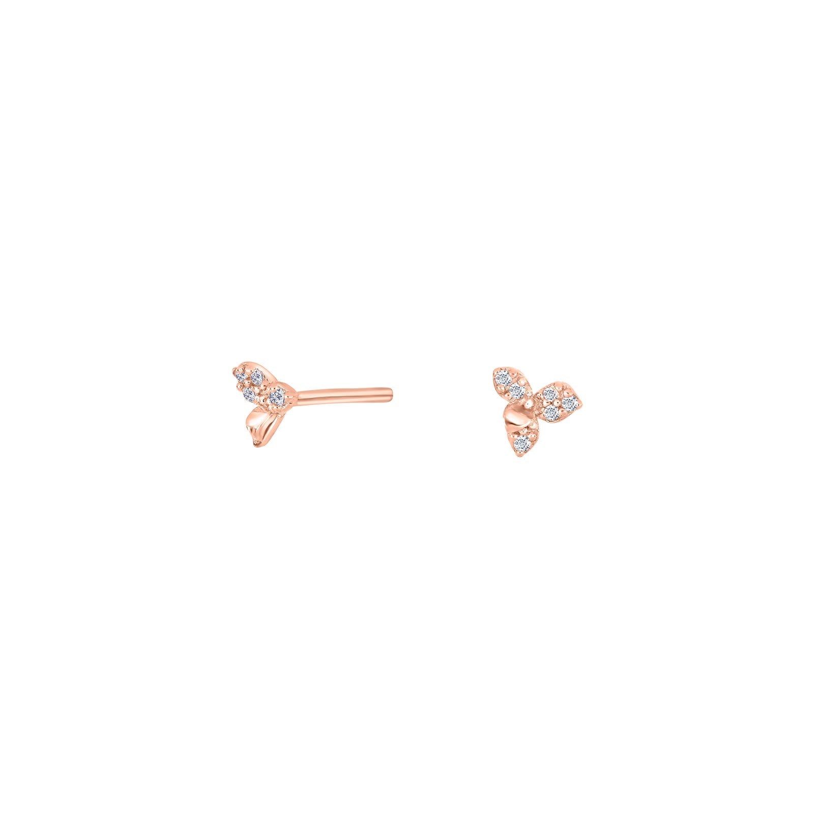 Rosegold-plated silver ear studs LOUISENOR