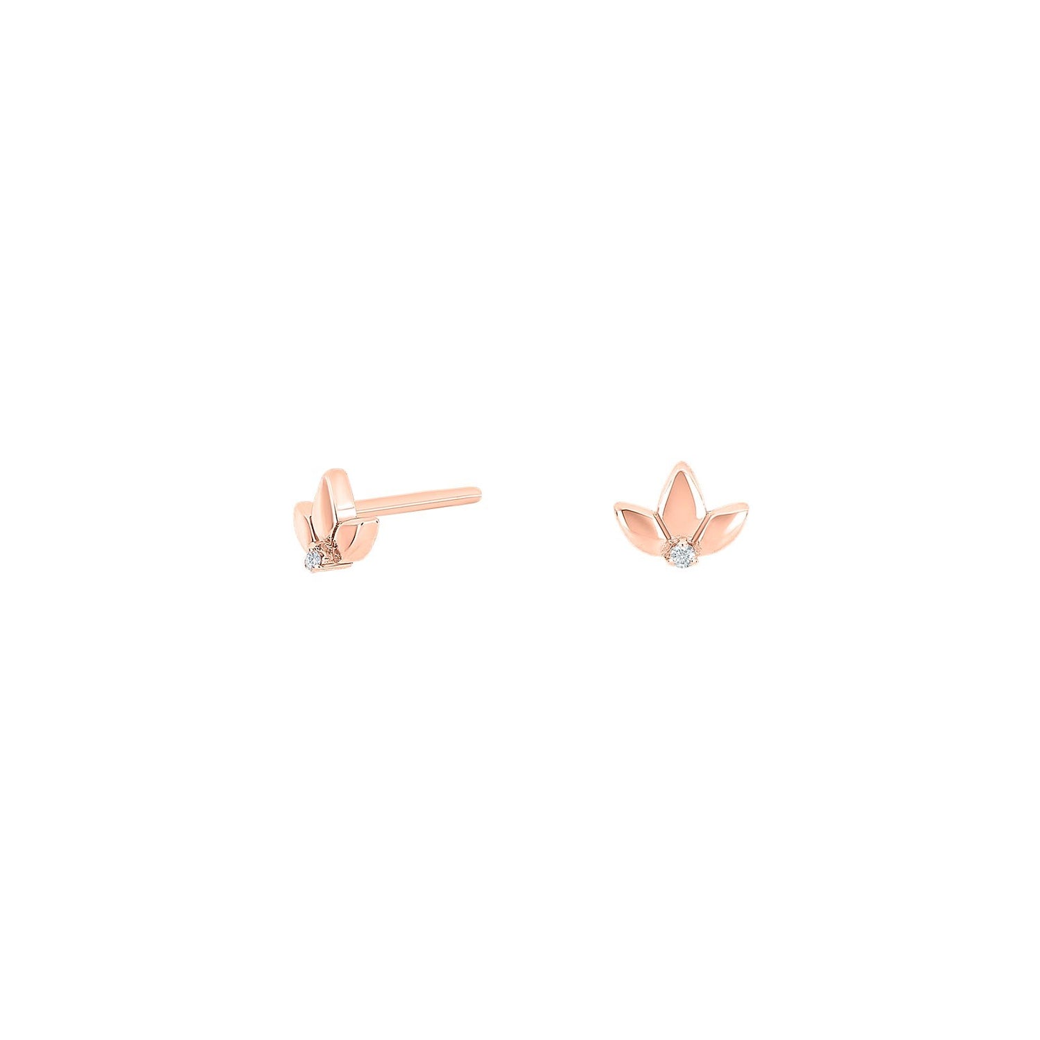 Silberohrstecker LUNANOR 5,5x4 - Rosévergoldet