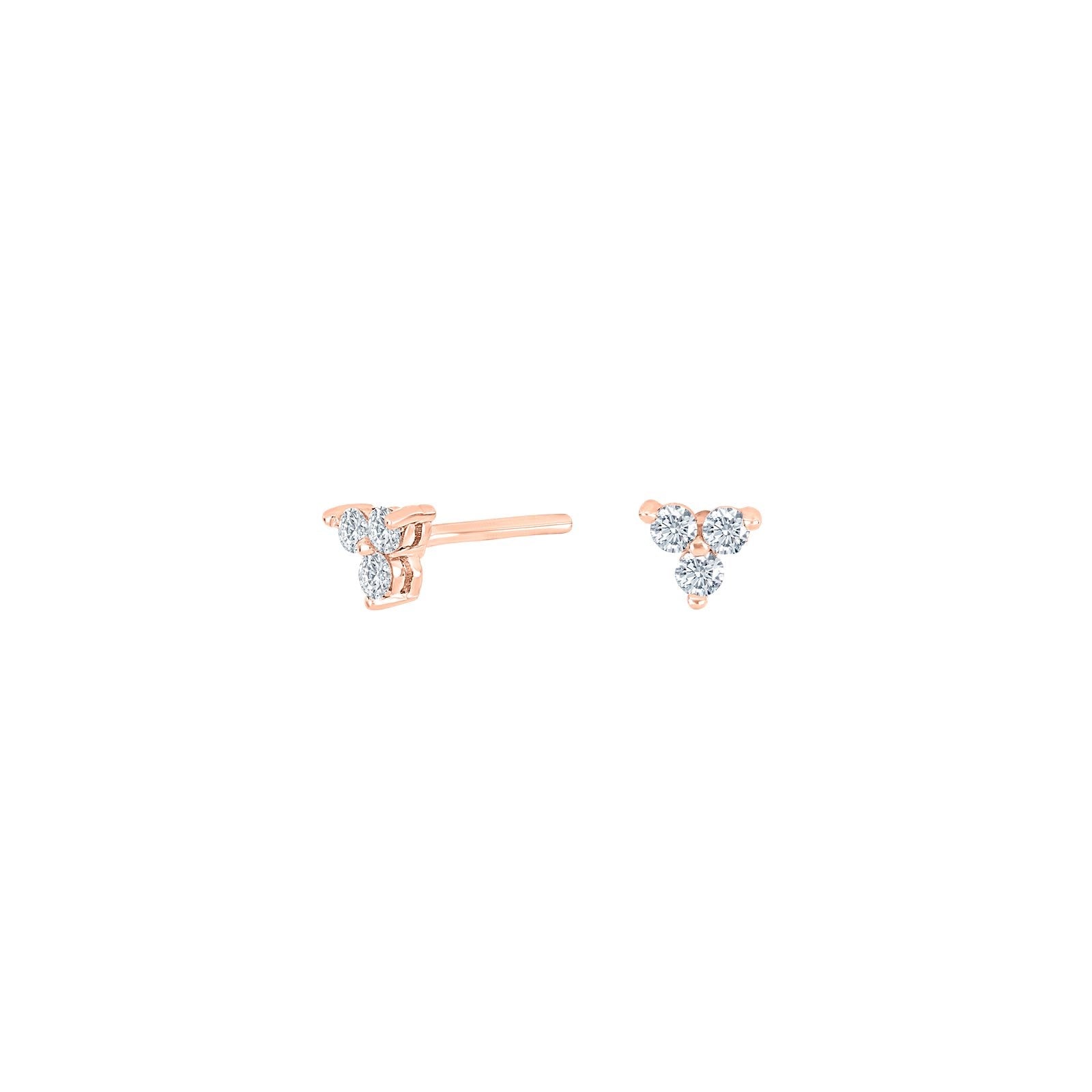Rose gold-plated silver ear studs LUNANOR 4