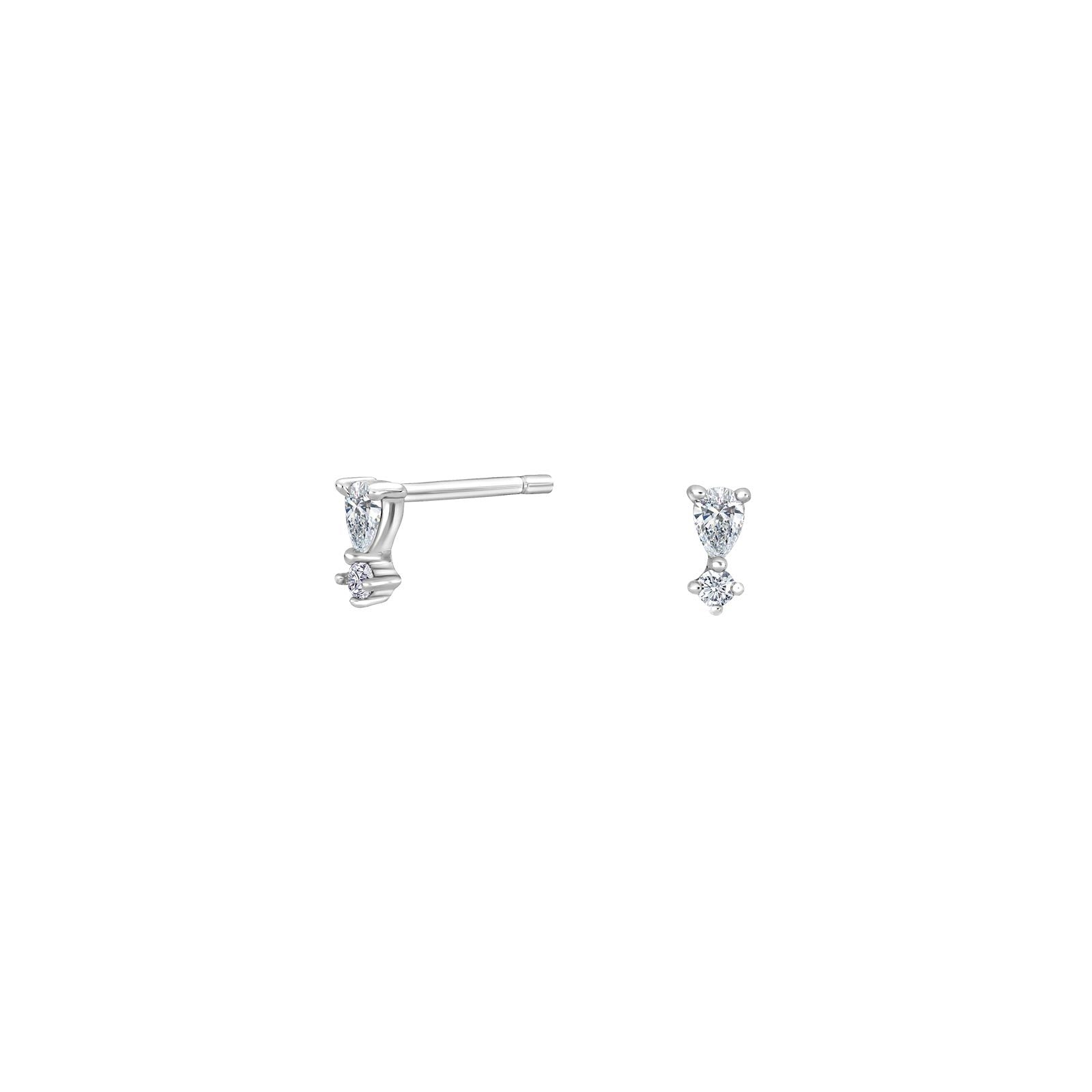 Silver ear studs LUNANOR 5