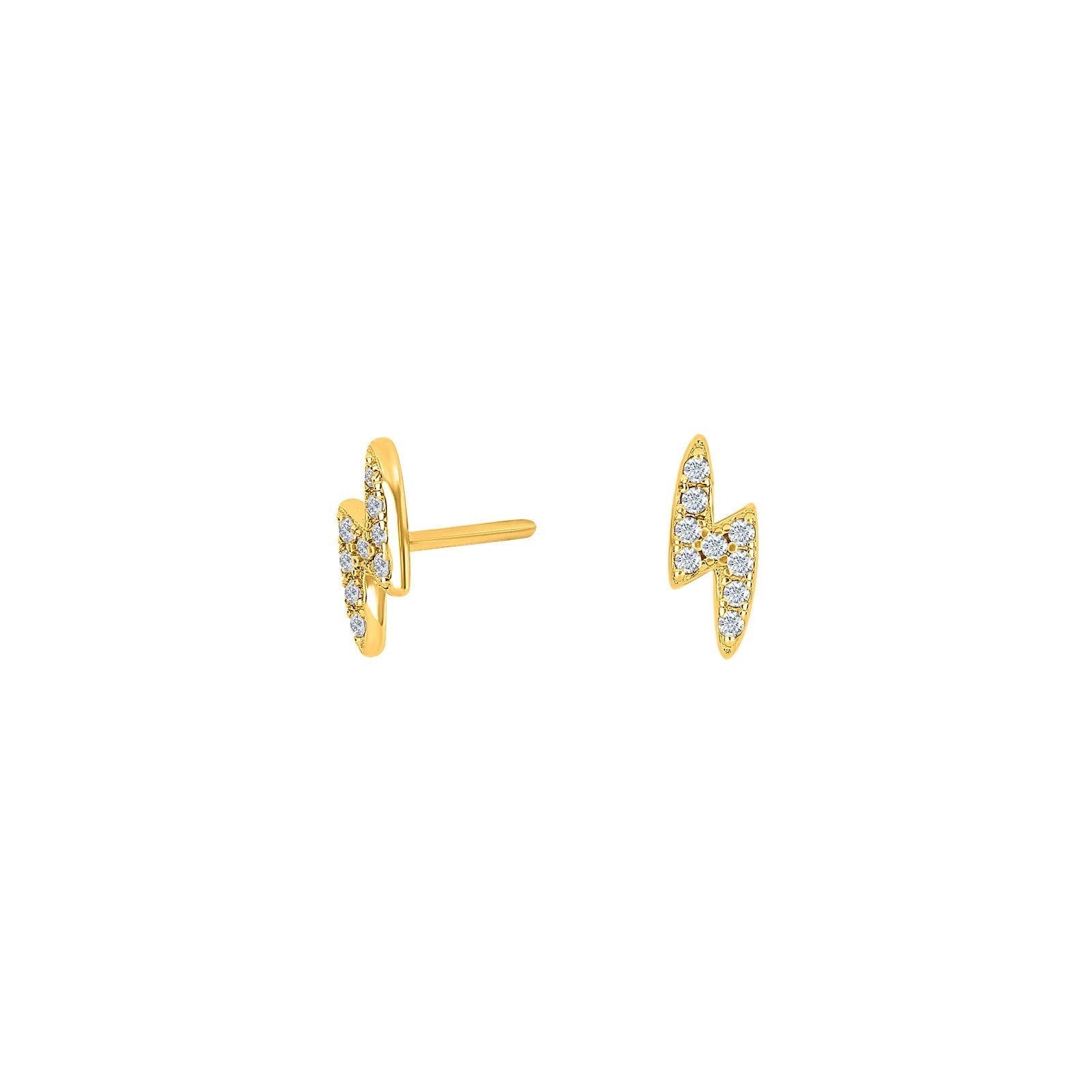 Silver earrings LUNANOR lightning