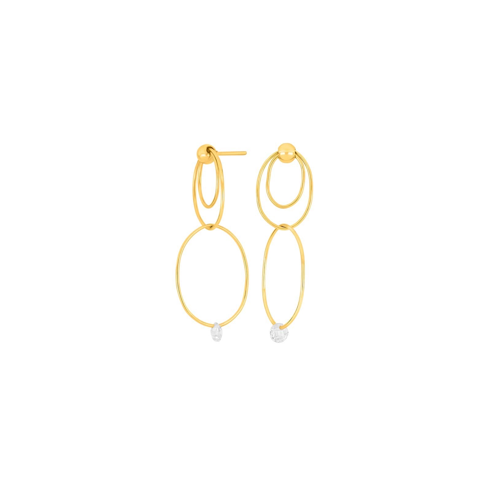 Silver ear hangers MAJANOR double