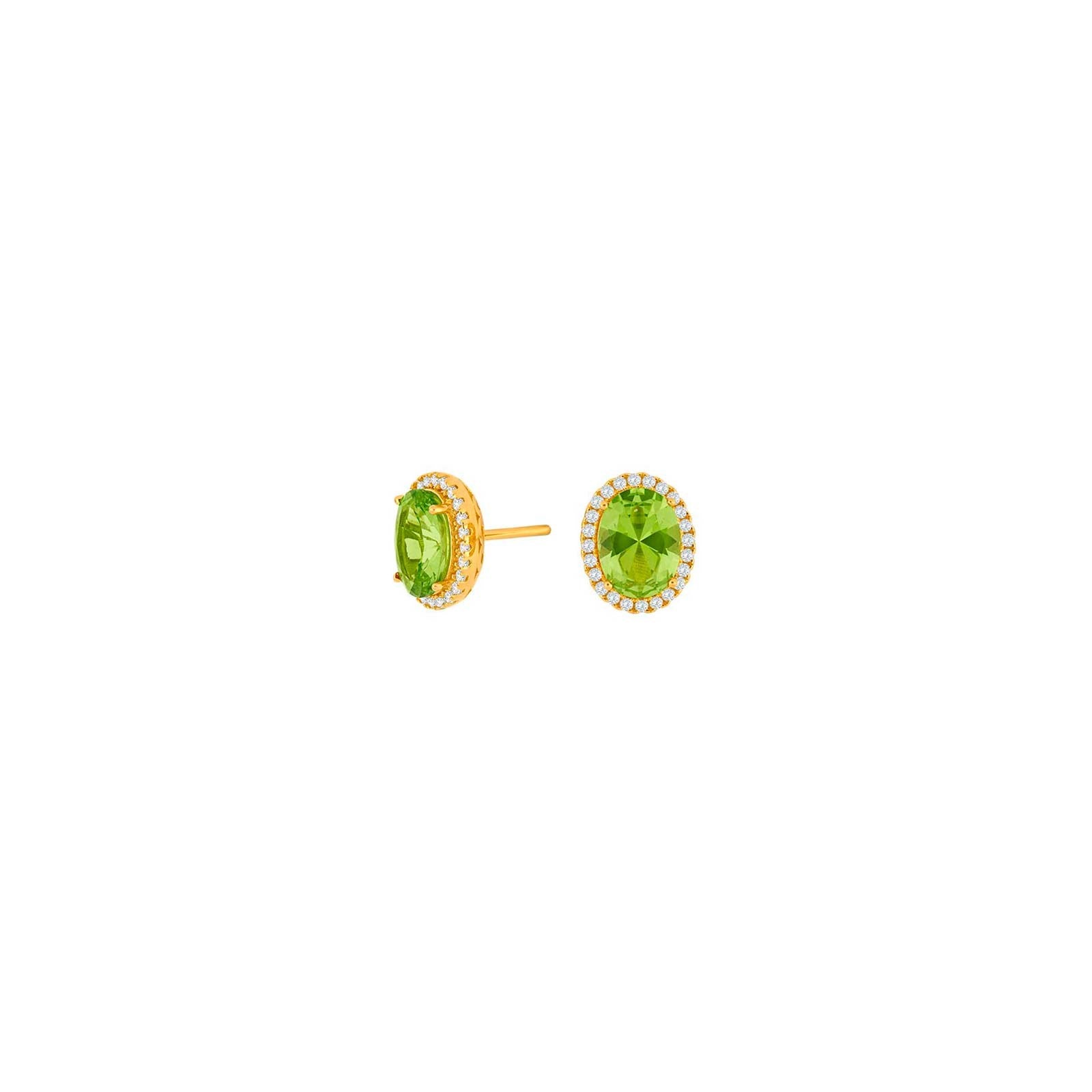 Gold plated silver earring MILLENOR green
