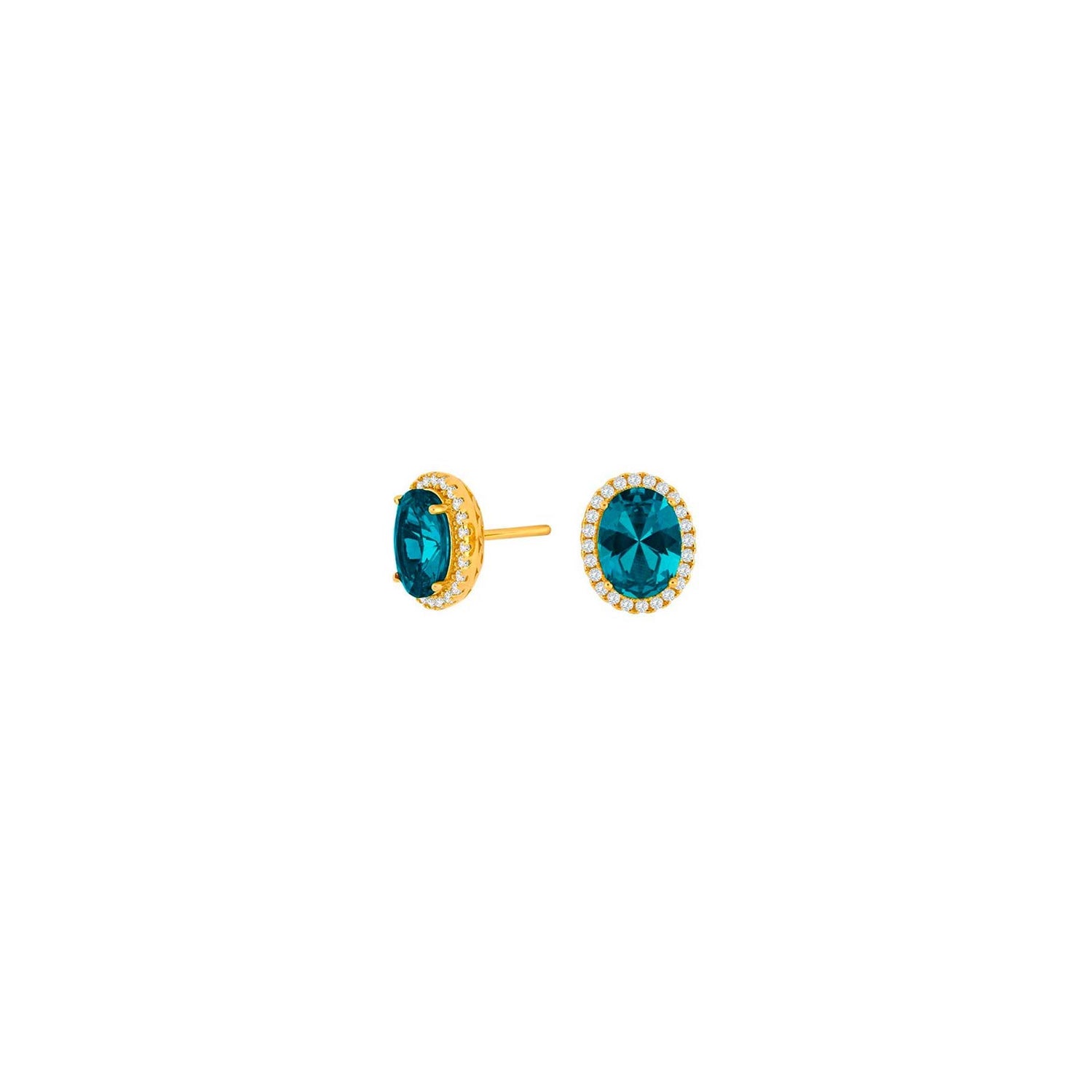 Vergoldet Silber Ohrstecker MILLENOR blue