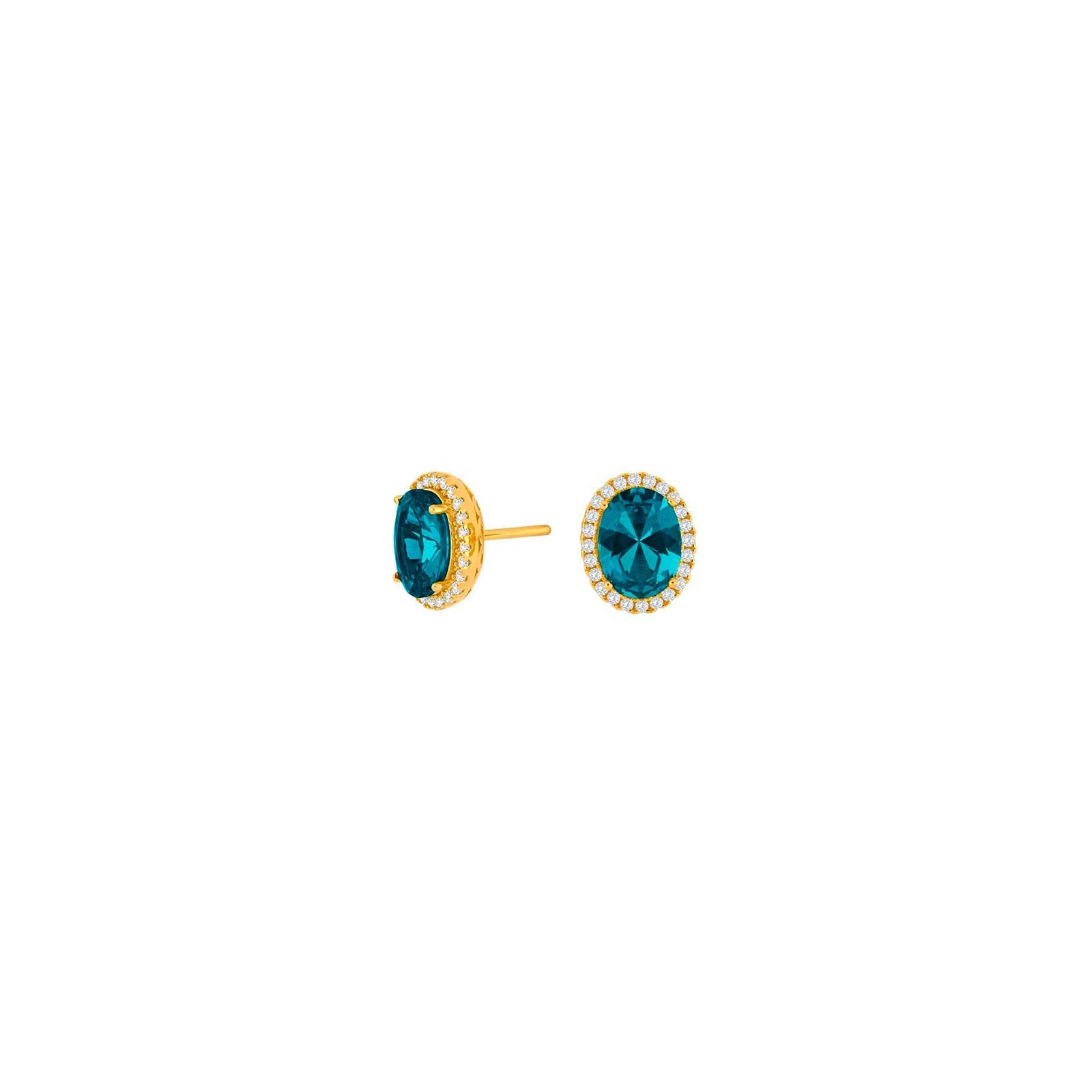 Gold plated silver earring MILLENOR blue