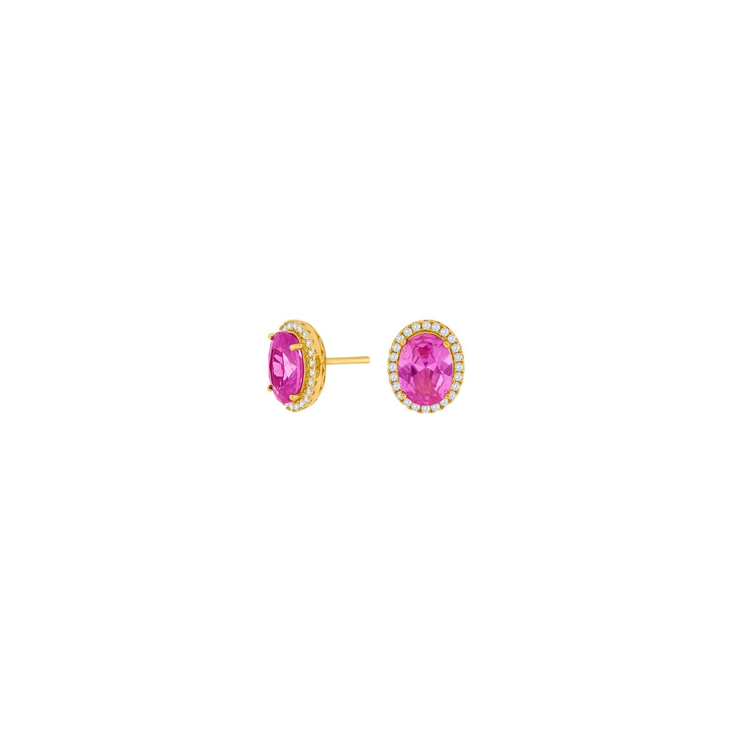 Vergoldet Silber Ohrstecker MILLENOR pink