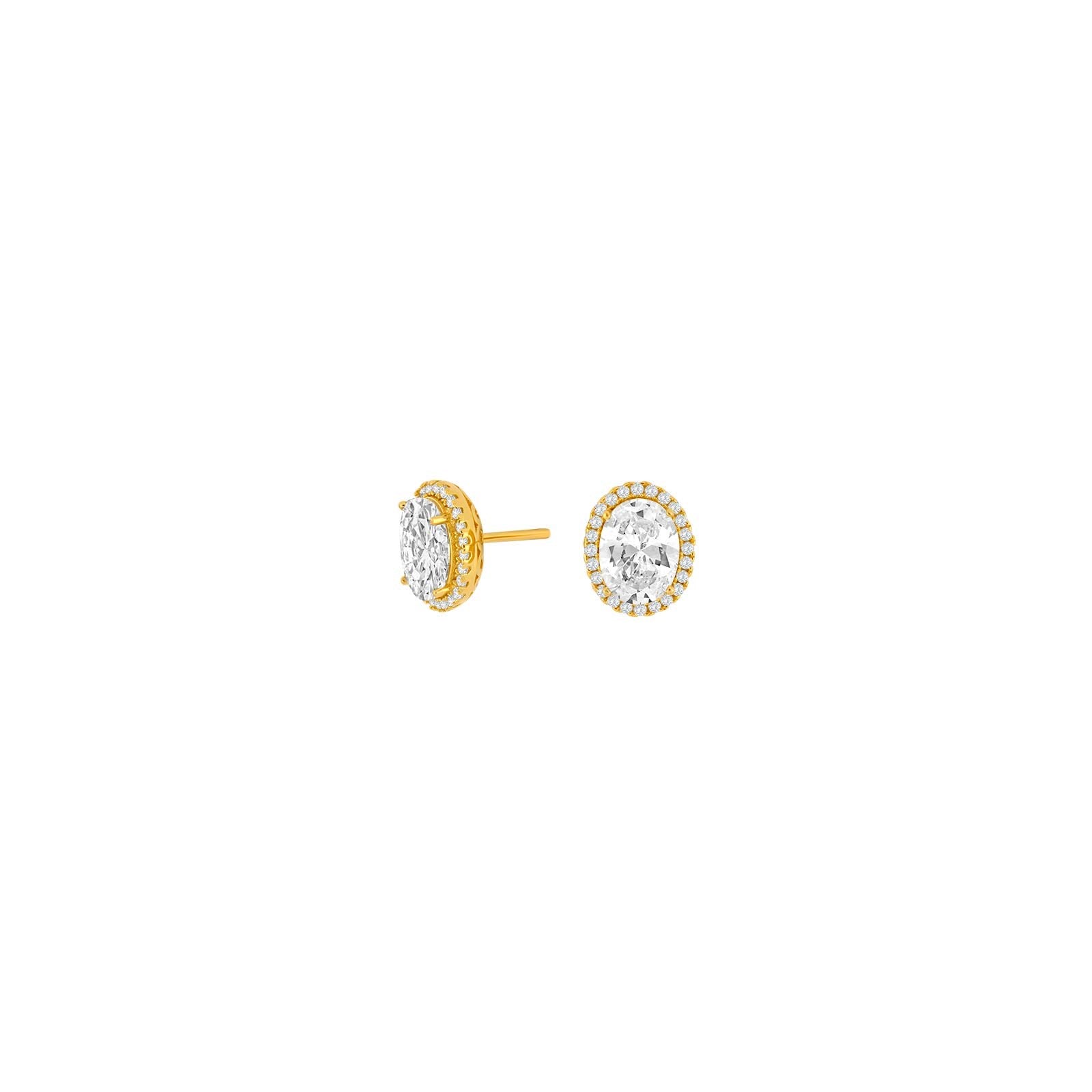 Gold plated silver earring MILLENOR white