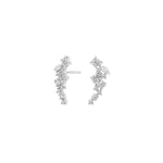 Silver earrings METTENOR white