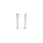 Silver ear hangers METTENOR white