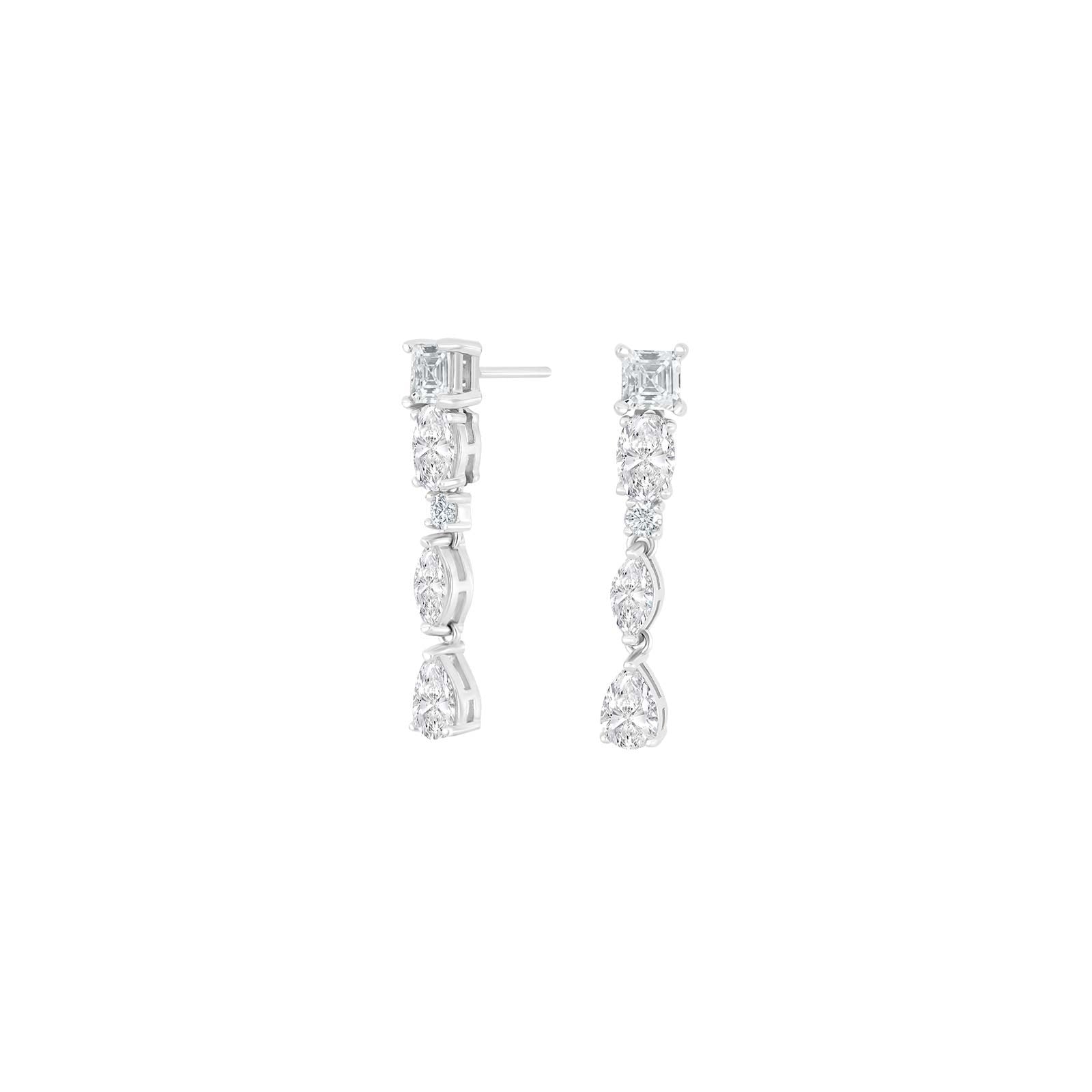 Silver ear hangers METTENOR white
