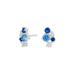 Rhd. Silver earring NADINENPR 2 blue