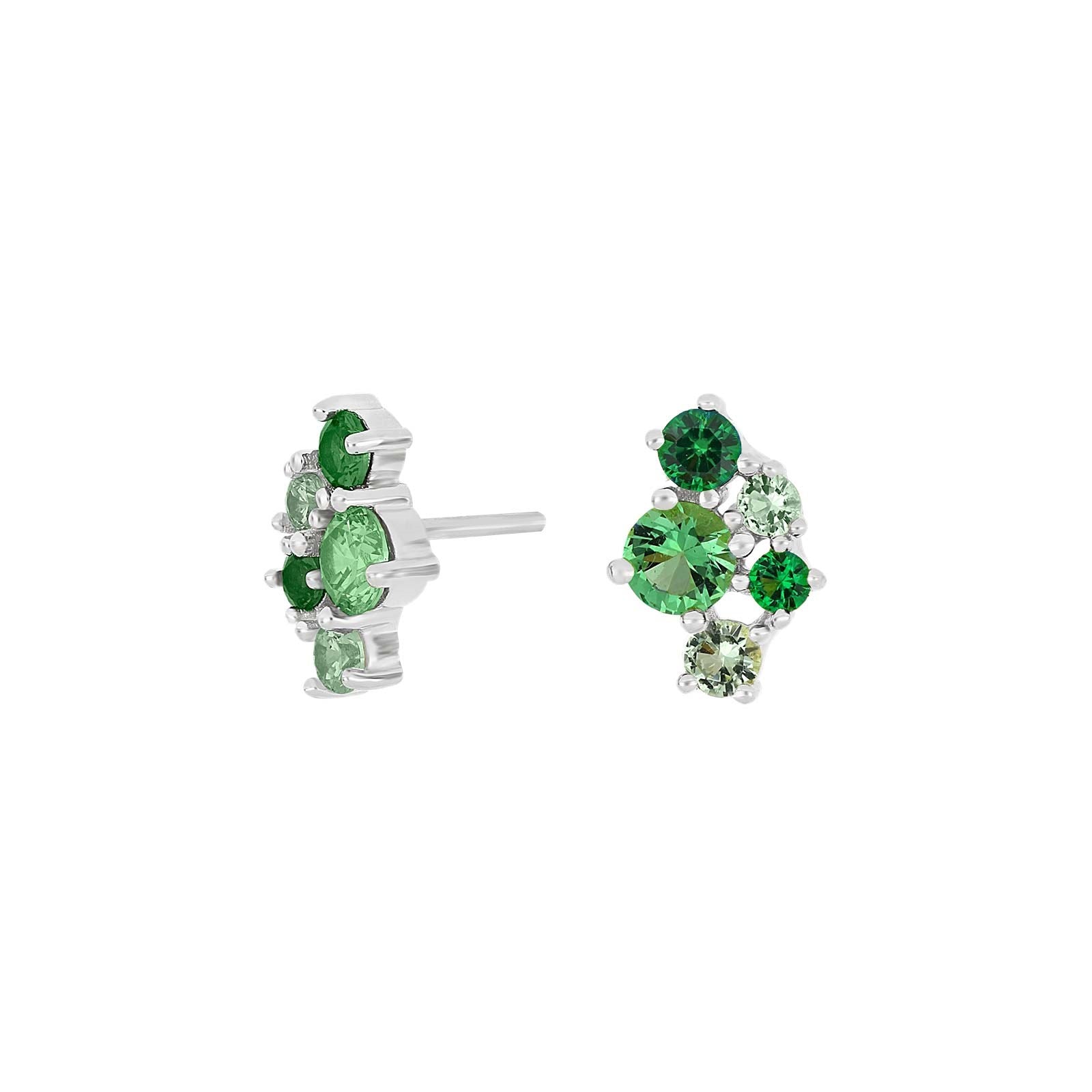 Rhd. Silver earring NADINENPR 2 green