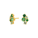 Gold plated silver earring NADINENOR 2 green