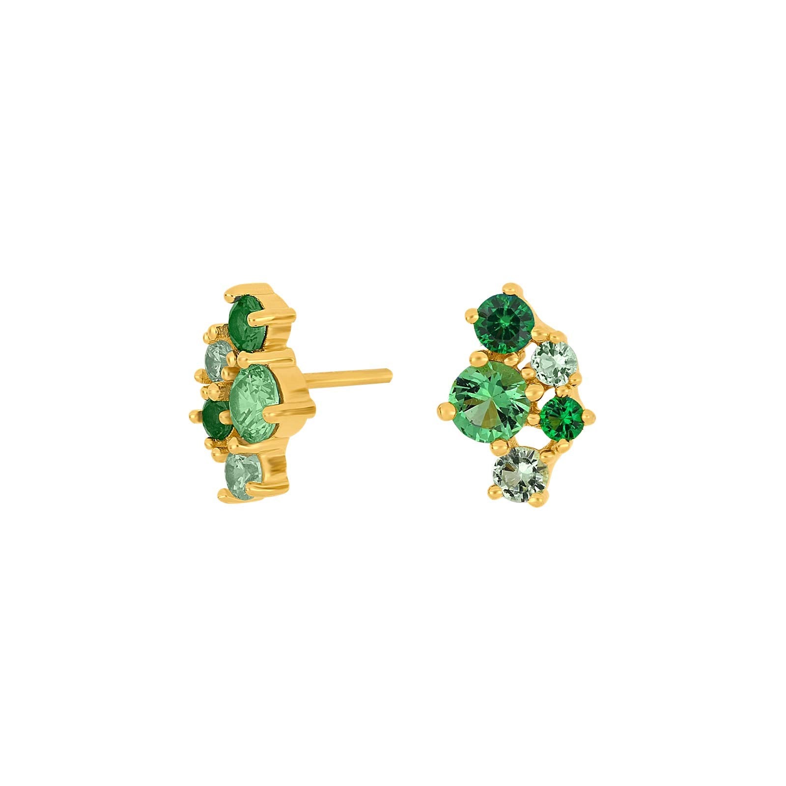Gold plated silver earring NADINENOR 2 green