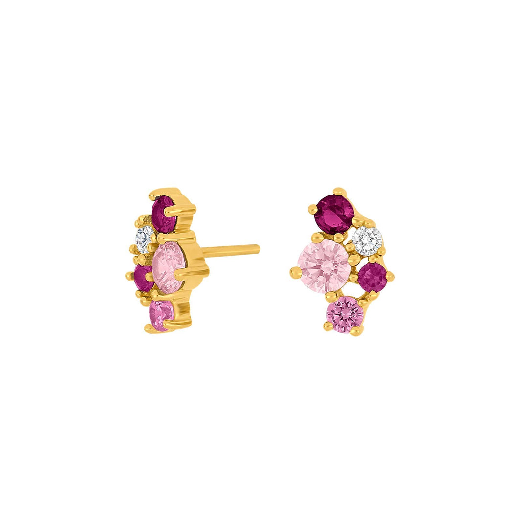 Vergoldet Silber Ohrstecker NADINENOR 2 rosa