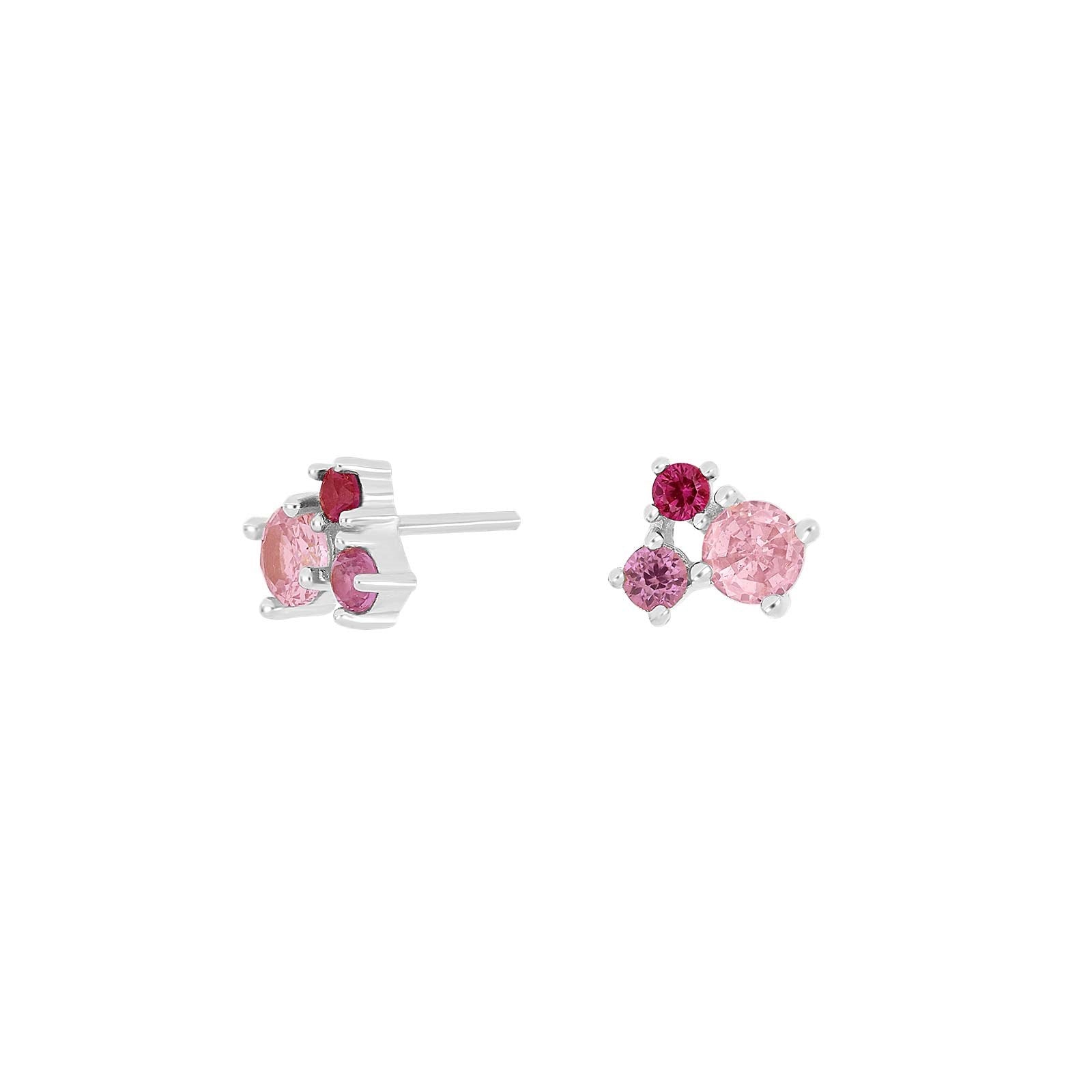 Rhd. Silver earring NADINENPR 1 pink
