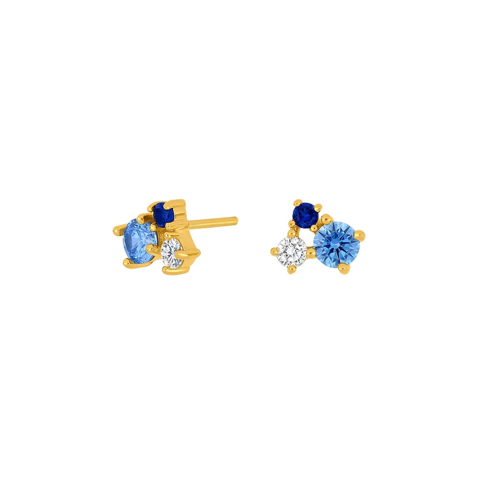 Gold plated silver earring NADINENOR 1 blue