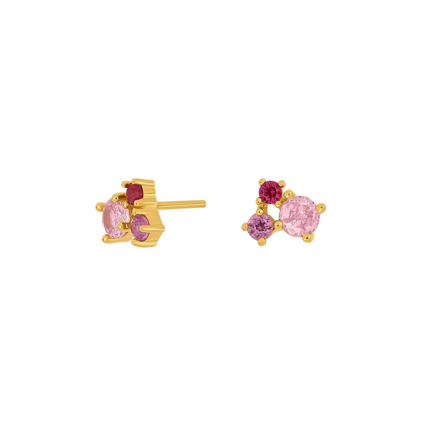 Gold plated silver earring NADINENOR 1 pink