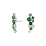 Rhd. Silver earring NADINENPR 3 green