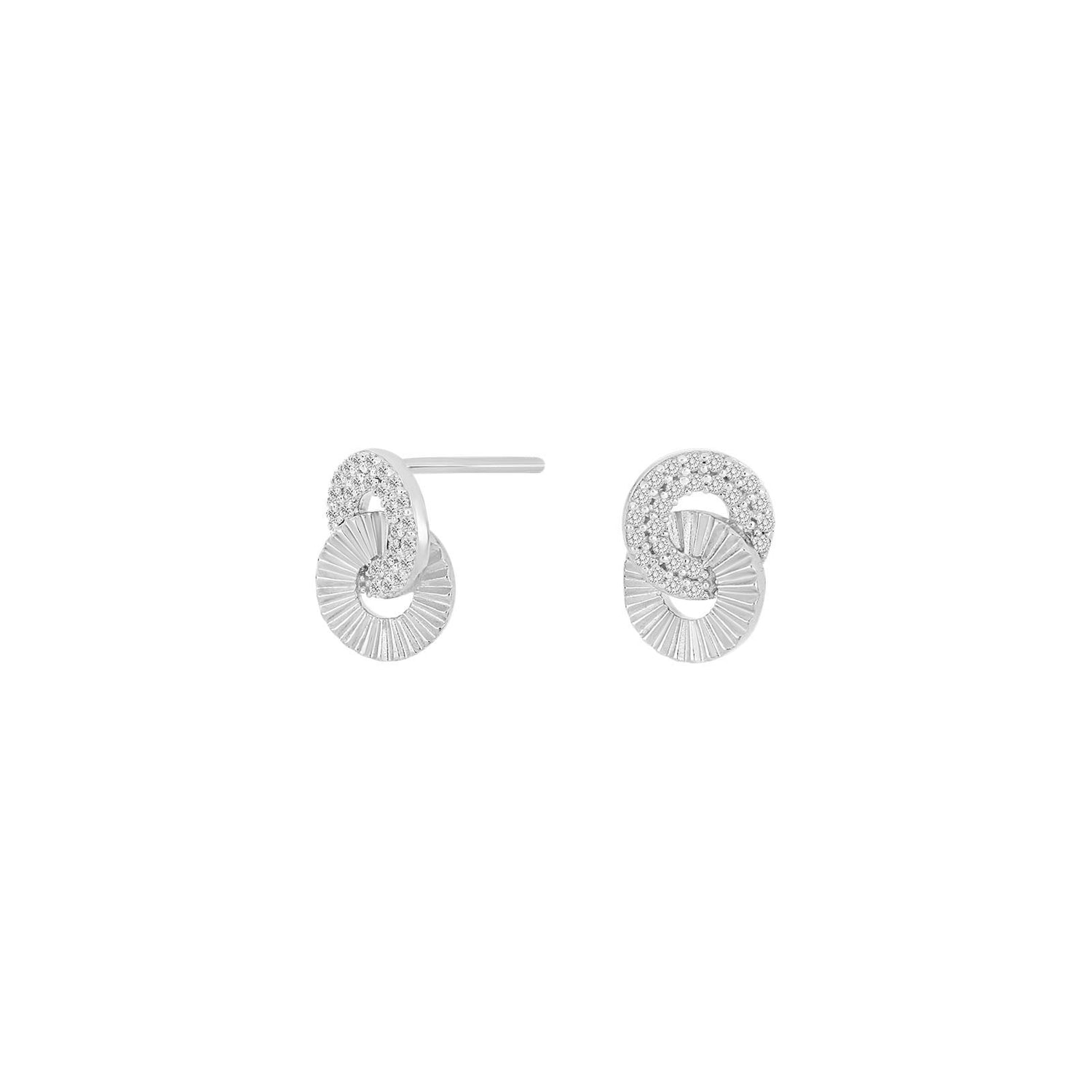 Silver ear studs NINANOR 2 - Rhodium plated