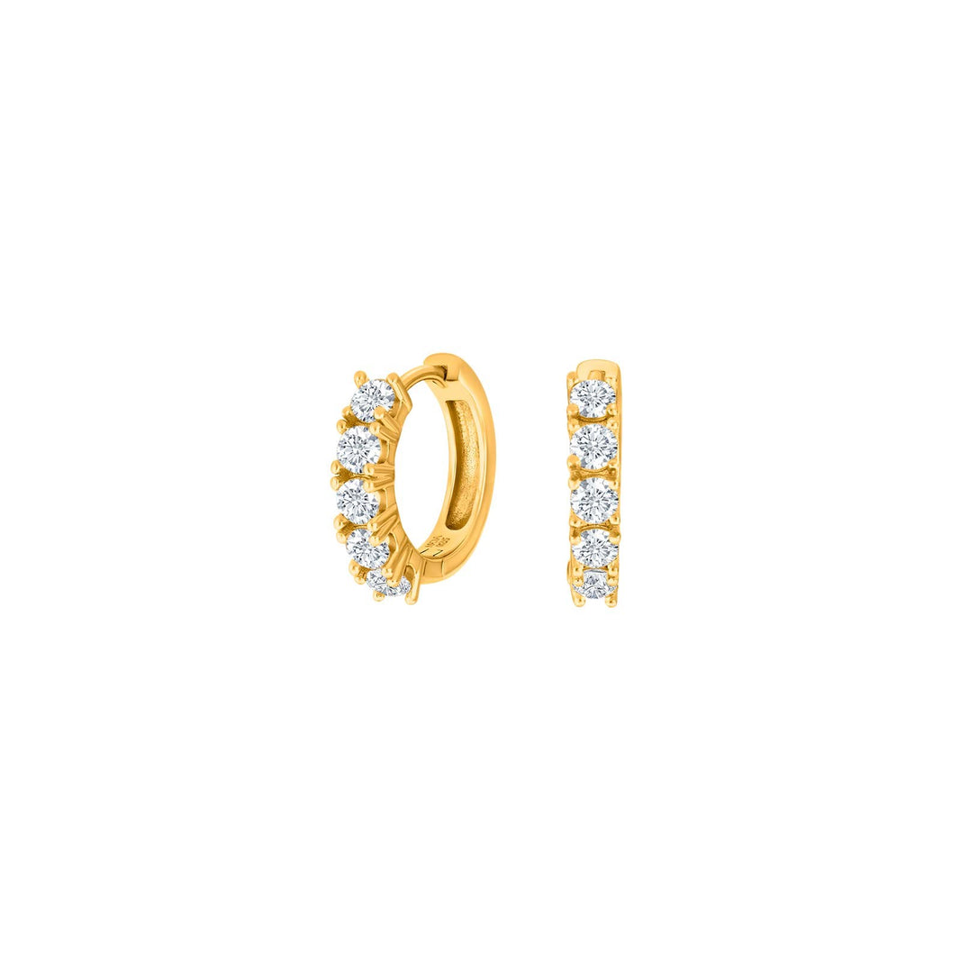 Silver creoles 15mm OBINOR - Gold plated