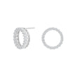 Silver ear studs circle OBINOR