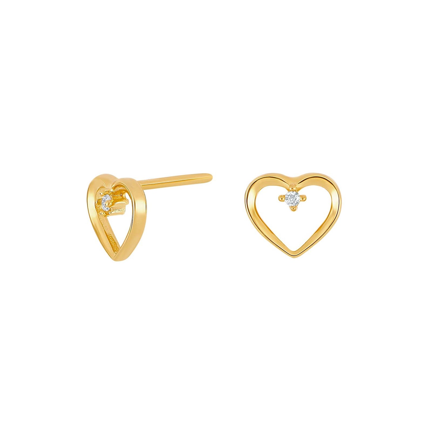 Silver ear studs ODANOR - Gold plated