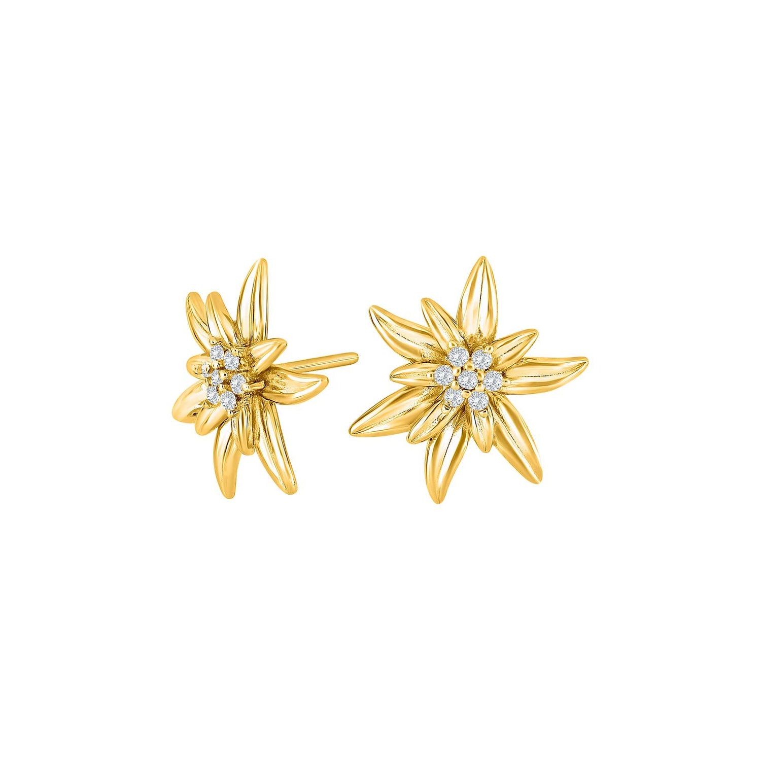 Silver earring large OYANOR - Gold plated