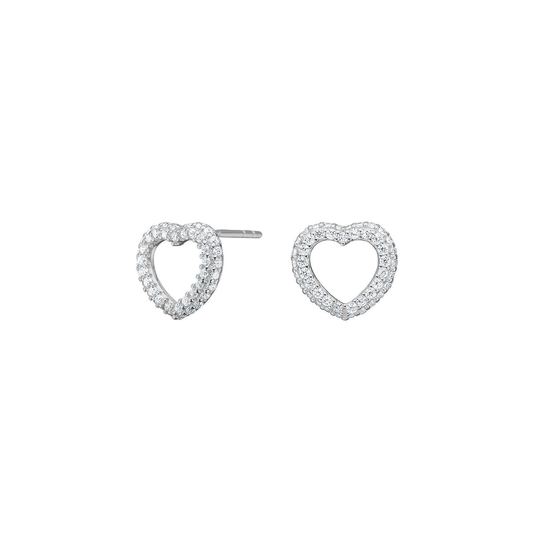 Silver earring heart PAULANOR