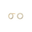Silver ear studs circle PAULANOR