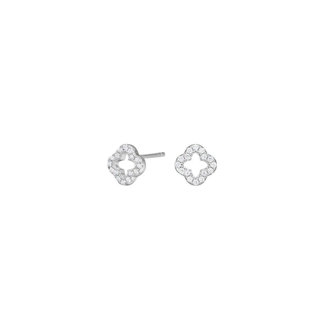 Silver earring four-leaf clover PAMELANOR